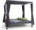 Blumfeldt Senator Lounge, 188 × 208 × 205 cm, Max. 350 kg, Grau, Doppel-Gartenliege mit Sonnendach, Lounge-Pavillon, Komfortable Polsterung