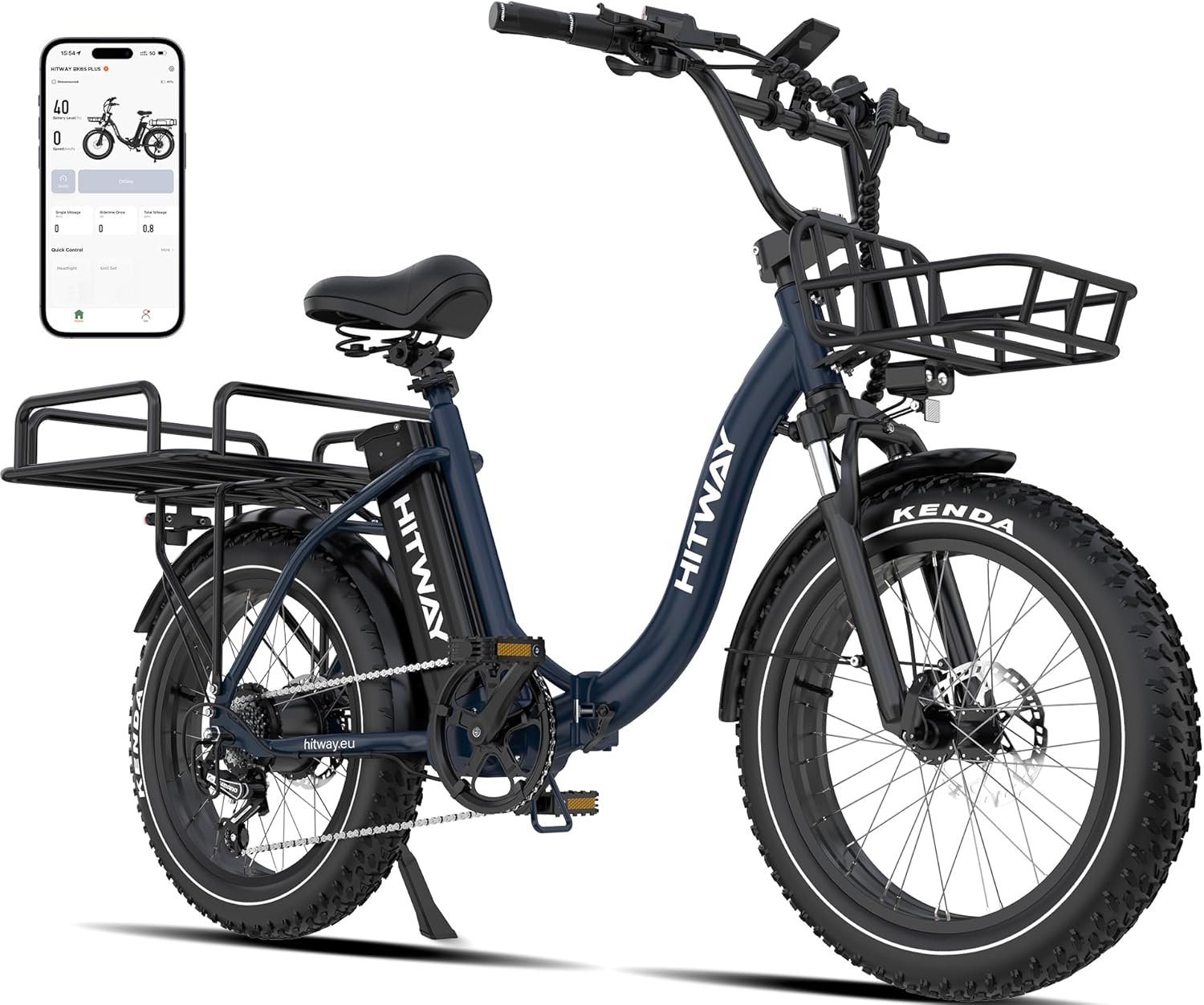 HITWAY BK6S Plus E-Bike mit 48 V 27 Ah Akku und 110-150km Reichweite, 250 W Motor 25 km/h, 7-Gang Schaltung