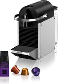 NESPRESSO DE'LONGHI Pixie Silber Original Kapselmaschine, Kaffeemaschine EN127.S, 25 Sek. Aufheizzeit, 2 Tassengrößen, Kompaktes Design, 19 Bar Druck