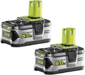 Ryobi 18 V ONE+ Elektrowerkzeug-Akku-Set mit 2 × 5,0 Ah Lithium+ Akkus RB18LL50F12, Werkzeugakkus mit Überlastschutz und Akku-Ladestandsanzeige