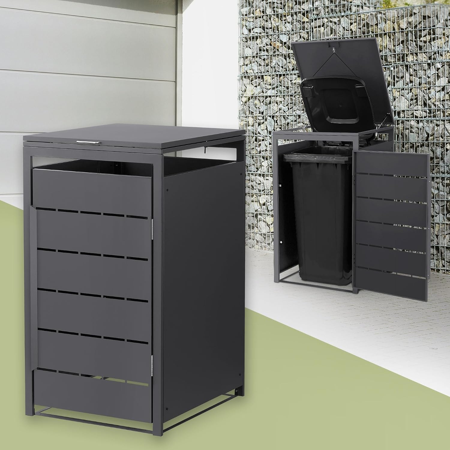 ML DESIGN modern living ML-Design Mülltonnenbox 1er 240L, Mülltonnenverkleidung für 1 Mülltonne, 1er 240L, Mülltonnenverkleidung, Müllbox wetterfest