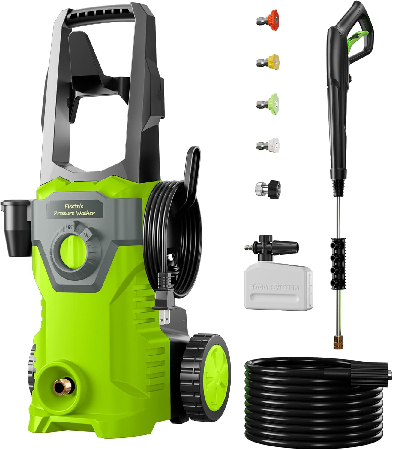 ETOOLAB Hochdruckreiniger, Fördermenge: 450 l/h, 7 m Schlauch, 5 m Kabel, Druck: max. 160 bar, Mit 4-in-1-Düse