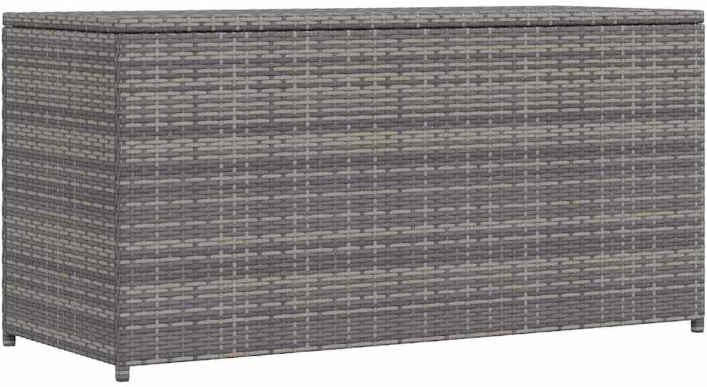 VidaXL Gartenbox Auflagenbox Kissenbox Kiste Gartentruhe Truhe Box Aufbewahrungsbox Auflagenkiste Garten Grau 120 × 50 × 60 cm Poly Rattan