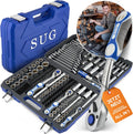 SUG Seyman Utensils Germany Werkzeugkoffer gefüllt 216-tlg, Profi Steckschlüsselsatz 1/2, 3/8 komplett bestückt, 1/4