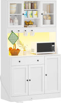KIMENICH Küchenschrank mit Arbeitsplatte, 103.5 40 180 cm, Sideboard mit LED, Buffetschrank mit Schubladen, Verstellbaren Ablagen, Großer Stauraum