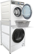 QUICK STAR Waschmaschinenregal 74 × 65 × 111 cm mit Auszug Weiss Standregal Trockner Aufbewahrungsorganisator Badezimmer