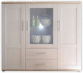 Stella Trading Highboard in Sibiu Lärche / Eiche San Remo Optik, 156 × 137 × 46 cm, B/H/T