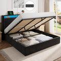 FEONASE Bett 180 × 200 mit Stauraum, Ohne Matratze, Polsterbett 180 × 200 cm mit LED-Beleuchtung & Ladestation, Lattenrost, Velous Dunkelgrau
