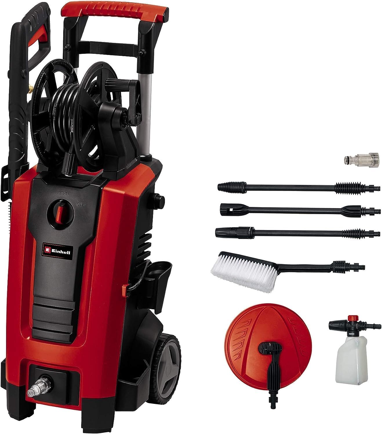 Einhell Hochdruckreiniger TE-HP 140, Inkl. Hochdruckschlauch, 1.900 Watt, Max. 140 bar, Modulares Quick-Couple-System, Div. Düsen