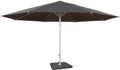 Mendler Sonnenschirm Meran II, Ø 5m Polyester/Alu Mast weiß 28 kg mit Ständer, Gastronomie Marktschirm