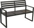 DEGAMO Design Gartenbank Atlanta 2-sitzer 123 cm, Schwarz, Aus Aluminium wetterfest und rostfrei, Outdoor