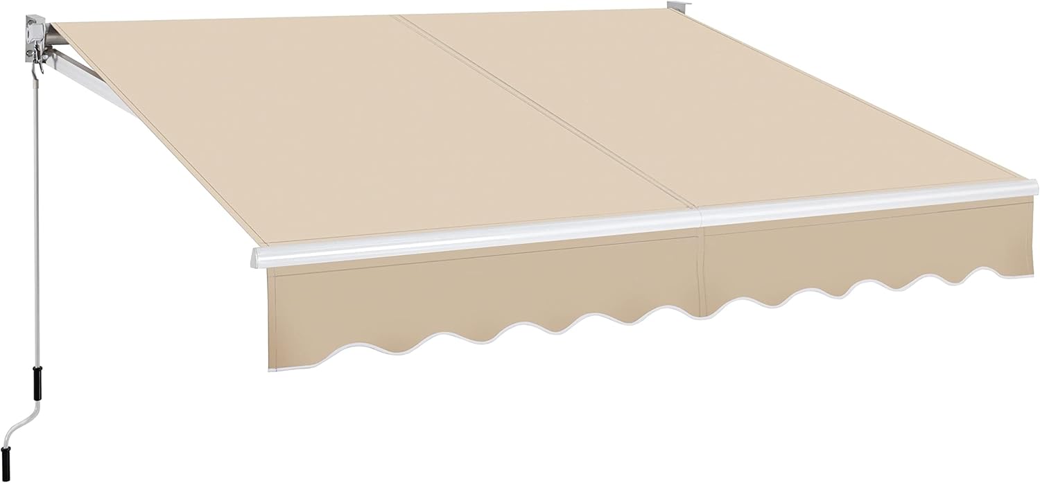 Yaheetech Einziehbare Markise, Fallarmmarkise mit Handkurbel 250 × 200 cm, Manuelle Gelenkarmmarkise wasserabweisend, 5-35°