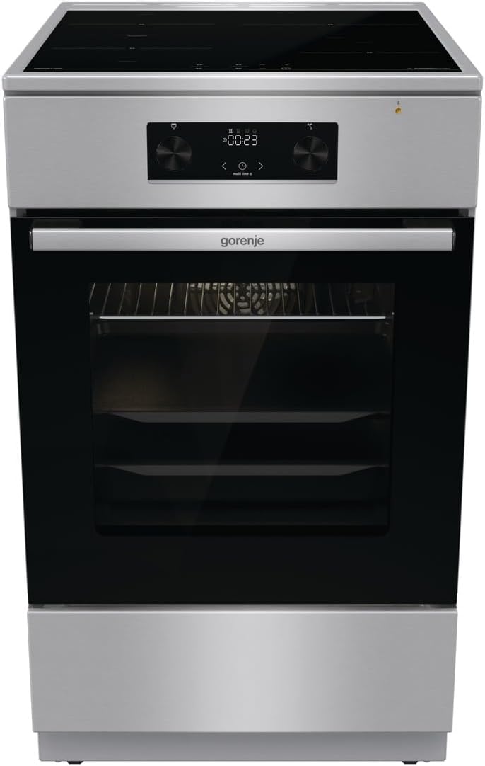 Gorenje GEIT5C61XPG Elektro-Standherd mit Induktionskochfeld, 50 cm Breite, 70 l, Pizza Funktion, AirFry, MultiAir Technologie, HomeMade Backofenform