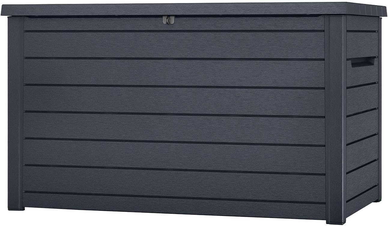 Koll Living Auflagenbox/Kissenbox Goliath XXL 870 Liter Farbe: Graphit l 100% Wasserdicht l mit Belüftung dadurch kein übler Geruch/Schimmel l Moderne