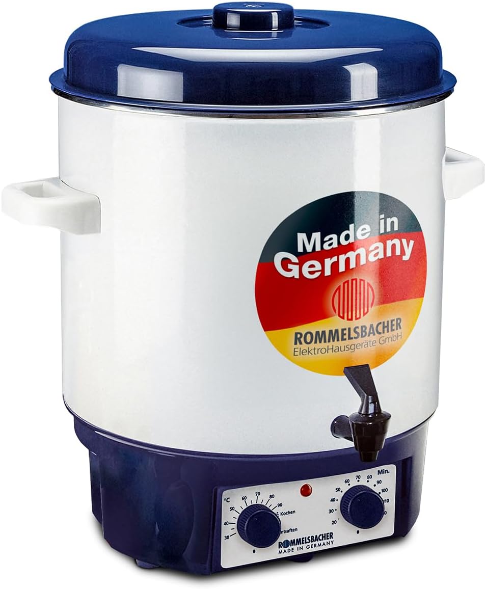 ROMMELSBACHER Glühwein-/Einkochvollautomat KA 1804, 1800 W, MADE IN GERMANY, 2-Schicht-Emaillierung, 27 Liter/für 14 Gläser à 1 Liter, Zeitschaltuhr