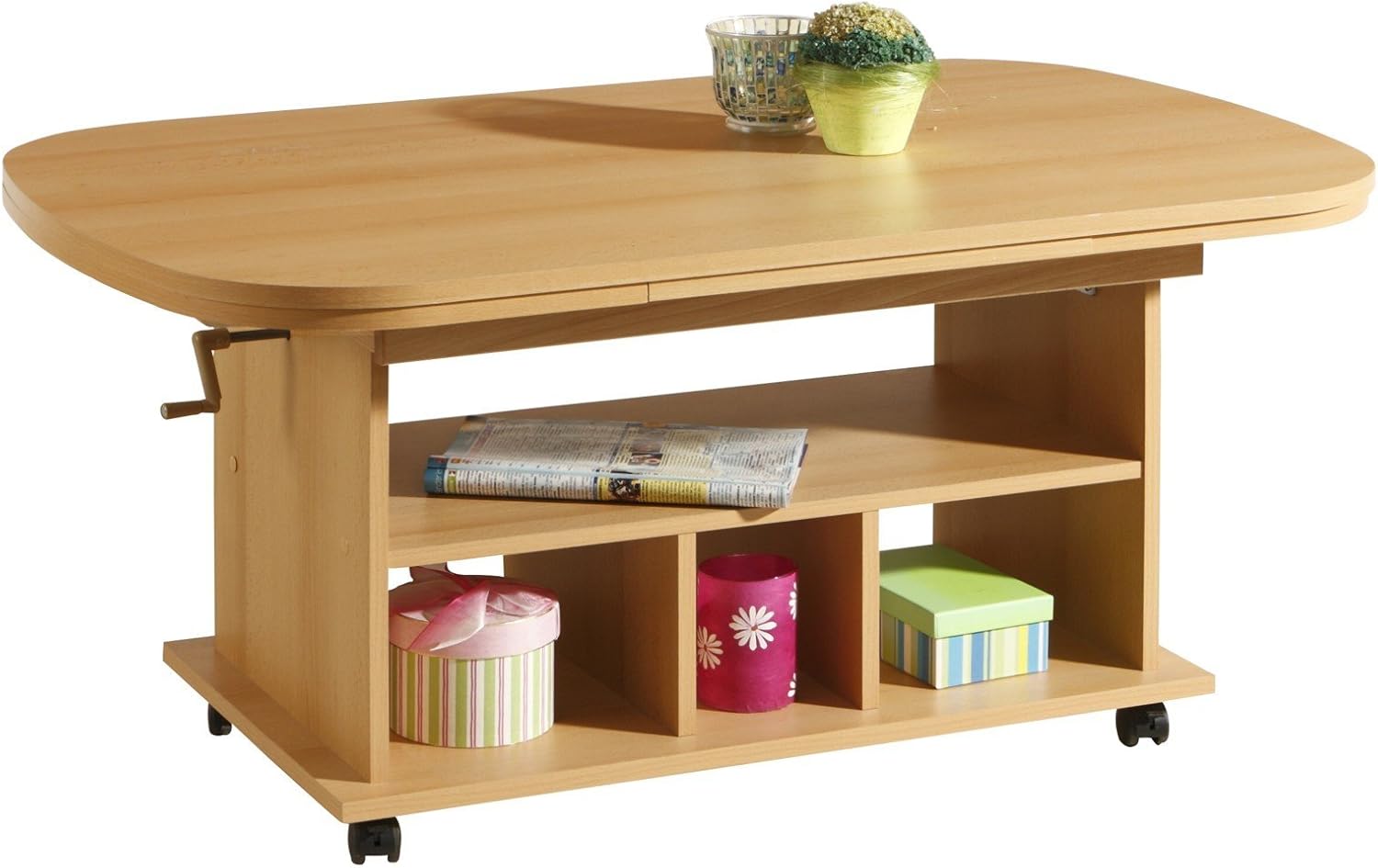 Hela Couchtisch Babsi II Buche, Funktion höhenverstellbar, B/T/H 107 × 67 × 50-60
