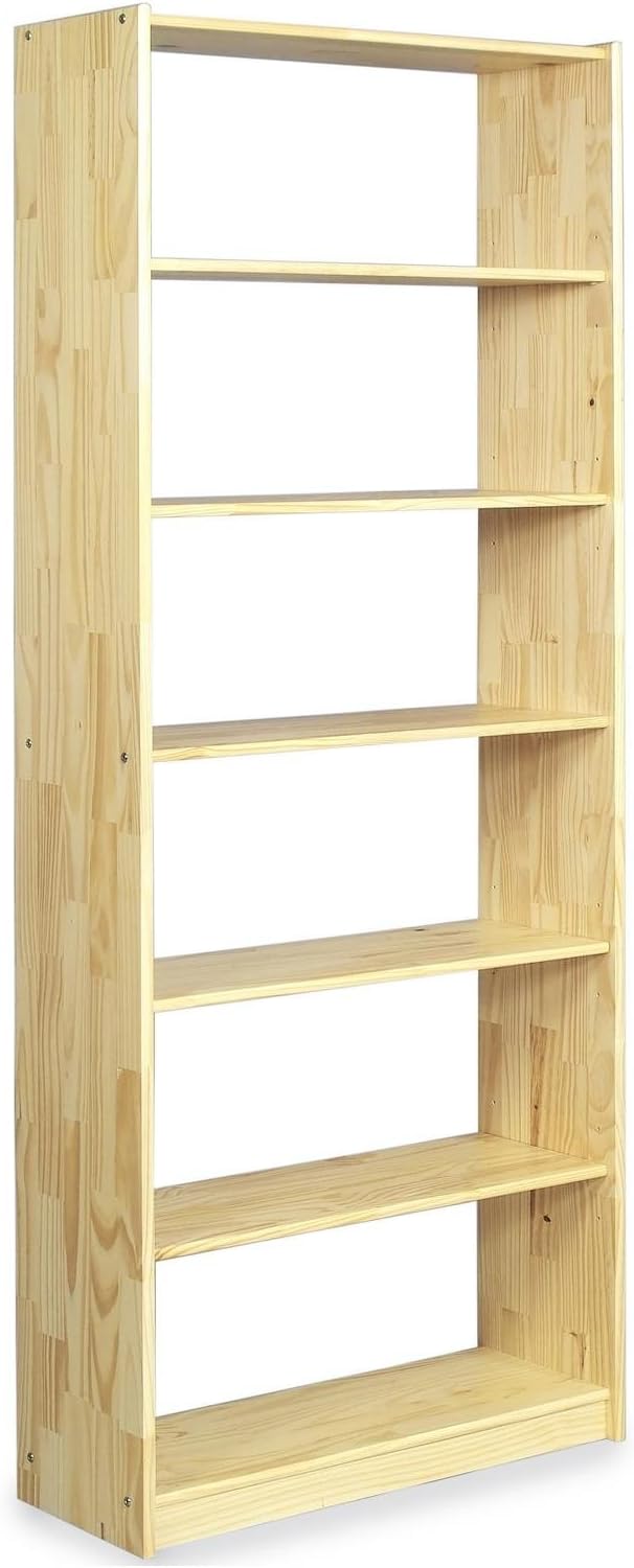 IDIMEX Standregal mit 7 Böden , Schlichtes Büroregal aus Massivholz, praktisches Bücherregal aus massiver Kiefer in Natur
