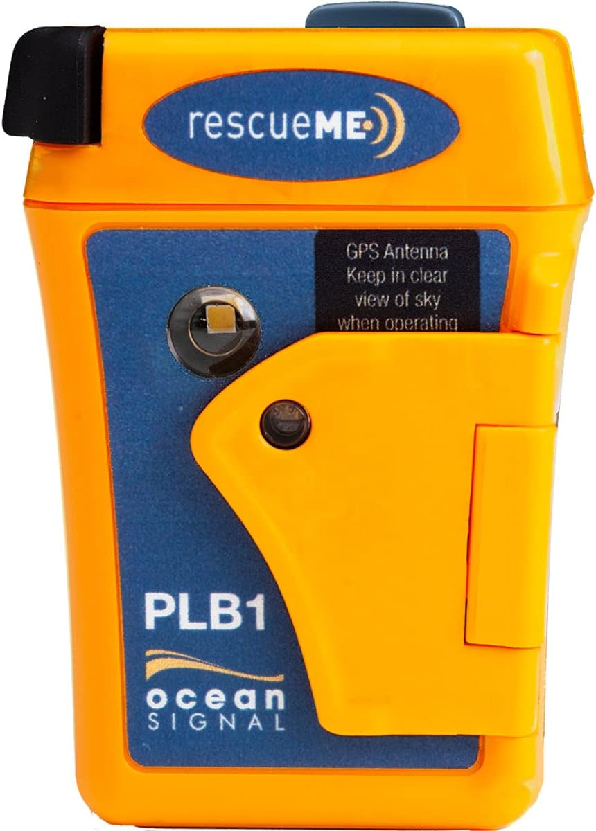 Ocean Signal rescueME PLB1: Personal Locator Beacon, Wasserdicht bis 15m, ABO-frei, Globales 406MHz SOS-GPS für Luftfahrt, Marine & Outdoor