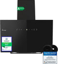 KKT KOLBE Dunstabzugshaube 80 cm, TRIO8025S, Schwarz, Umluft Abluft, 782cbm/h, Wandhauben Kopffrei, Glas, Gestensteuerung, SensorTouch Bedienung
