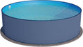 Planet Pool Stahlwandpool rund 400 × 120 cm, Folie 0,4 mm blau, Stahl 0,4 mm anthrazit