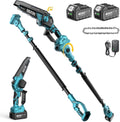 SEESII 2-in-1 Akku Hochentaster, Kompatible mit Makita Akku 18 V, 6-Zoll Bürstenlose Mini-Kettensäge mit 2 × 4000 mAh Batterien, 4.87m Reichweite